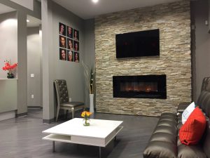 couch & center table of our lobby section